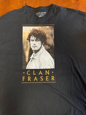 Outlander “Clan Fraser” Tee XXL | Jamie Fraser Shirt | Black Fan Tee Oversized
